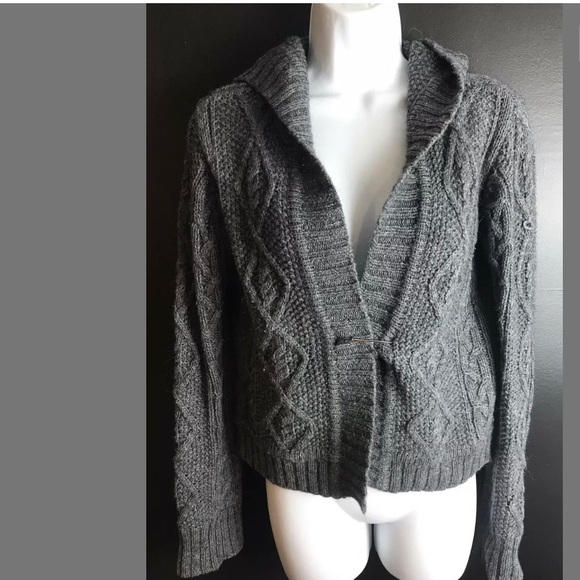 CAbi #610 Chunky Cable Knit Sweater Alpaca Gray - Picture 12 of 12